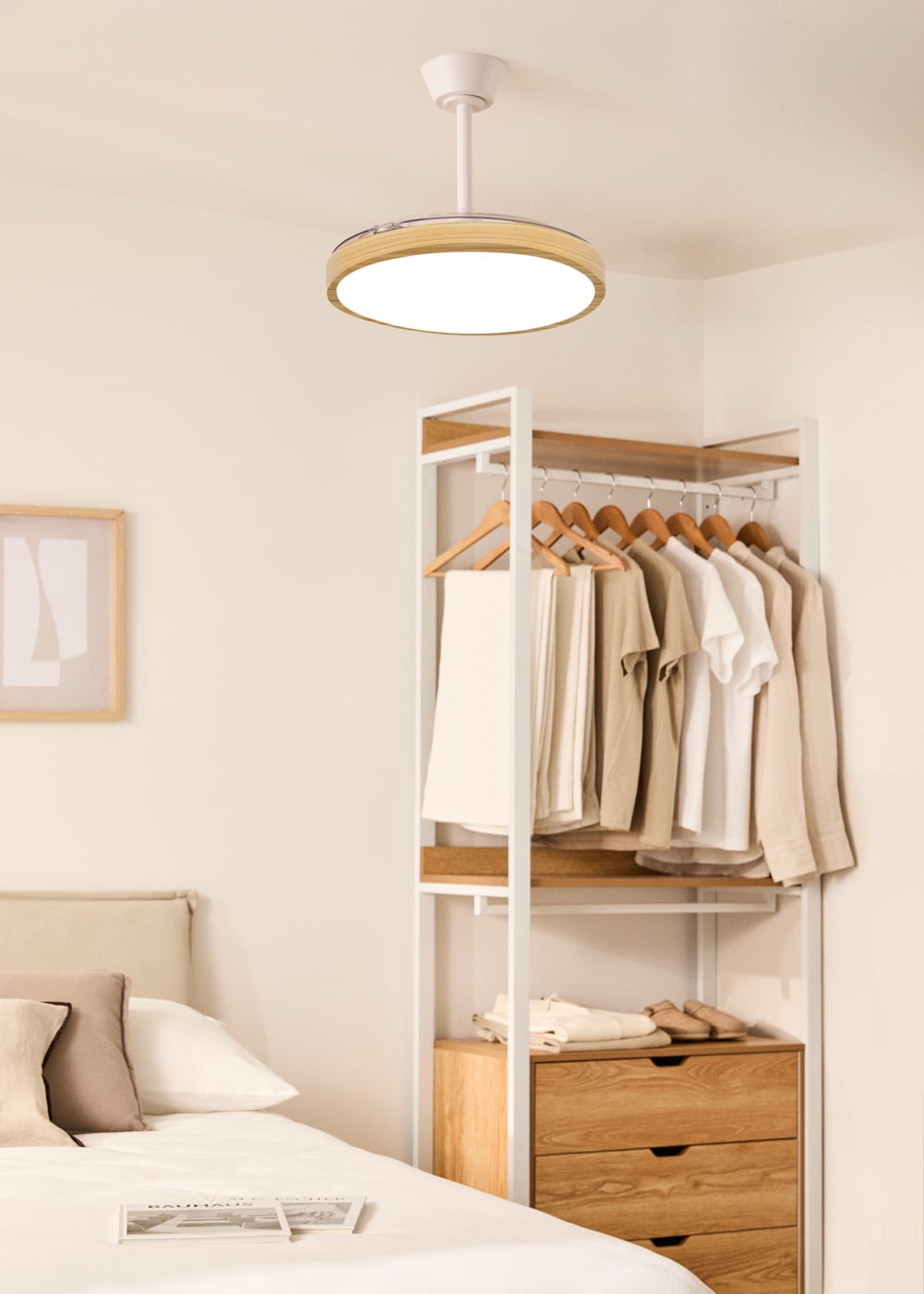 Studivo plafondventilator wit / licht hout