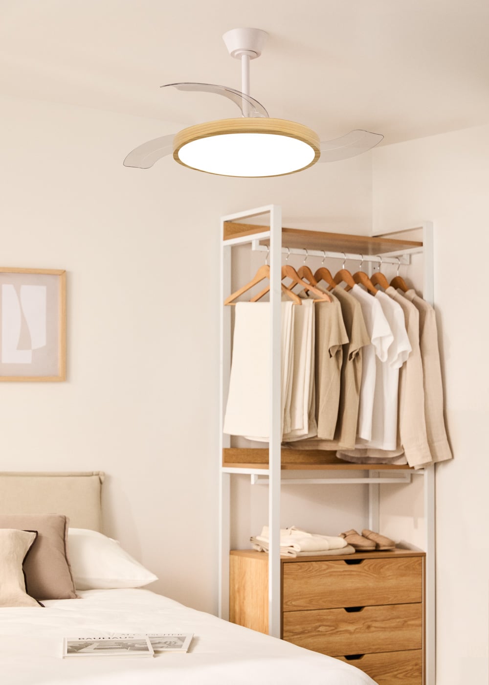 Studivo plafondventilator wit / licht hout