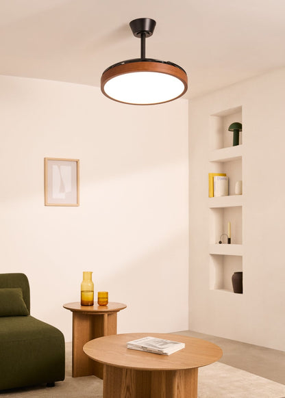 Studivo plafondventilator zwart / donker hout