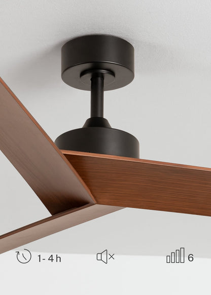 Sharpavo | plafondventilator zonder lamp | DC 40W | Ø132 cm | zwart donker hout