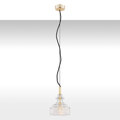 Cruz hanglamp 1-lichts Transparant-messing