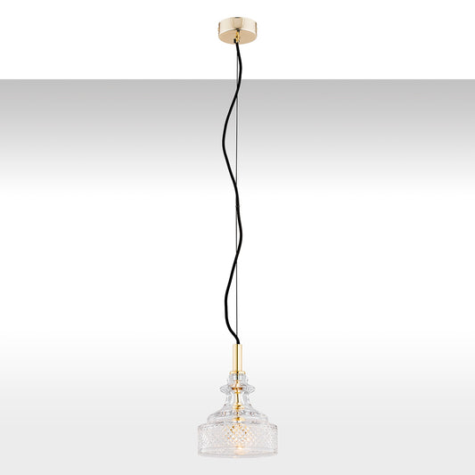 Cruz hanglamp 1-lichts Transparant-messing