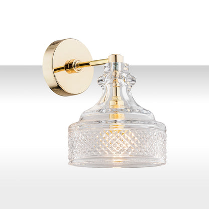 Cruz wandlamp Transparant-messing