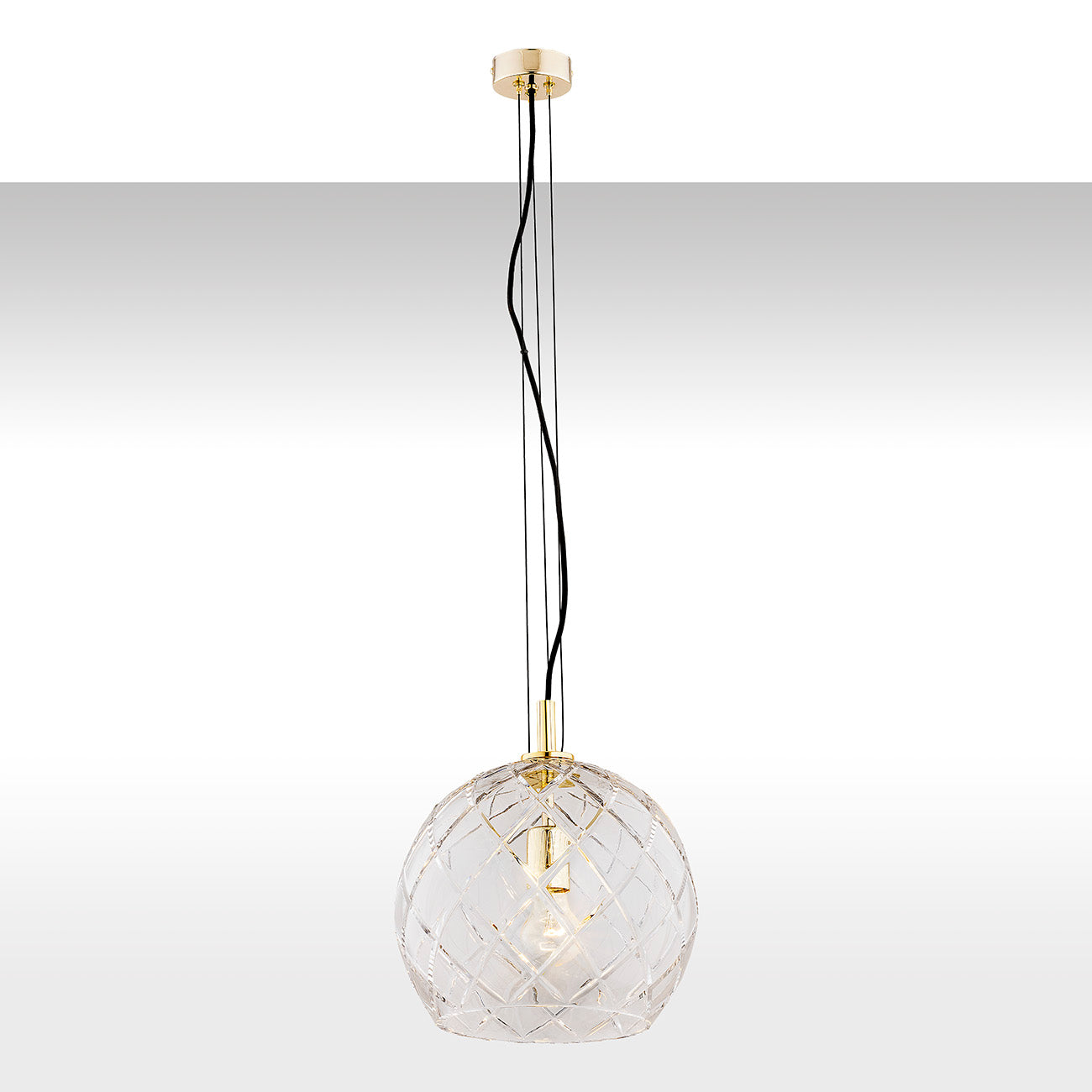 Oviedo hanglamp Transparant-messing groot 1-lichts