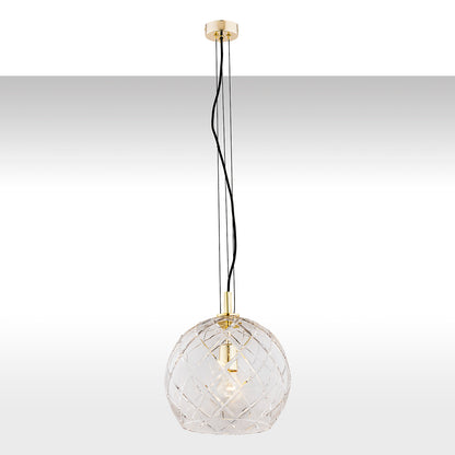 Oviedo hanglamp Transparant-messing groot 1-lichts