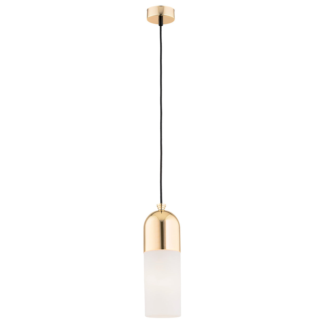 Burgos hanglamp Opaalglas-messing 1-lichts