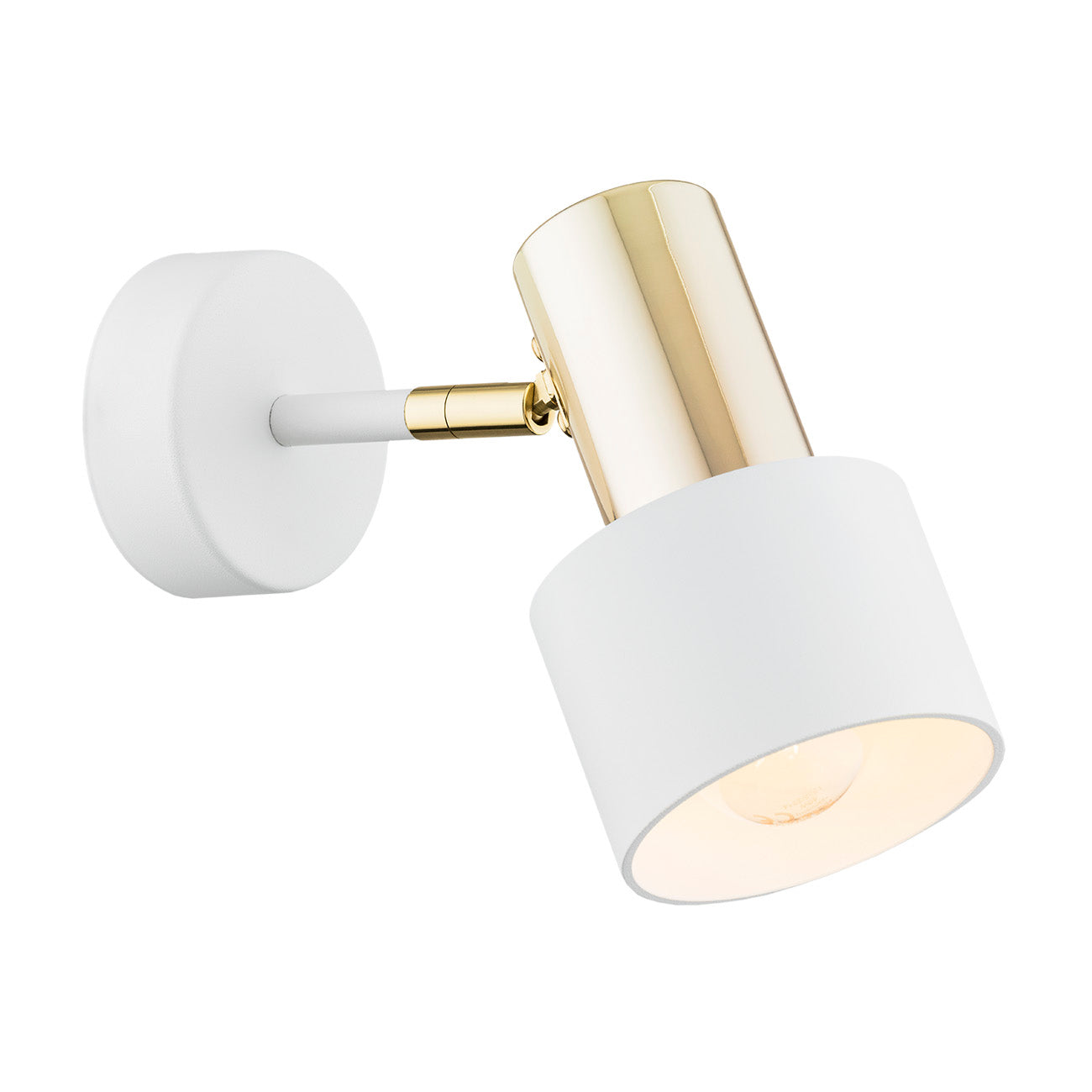 Doria wandlamp Wit-messing