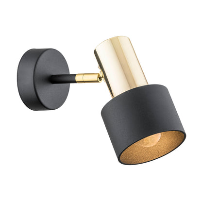 Doria wandlamp Zwart-messing