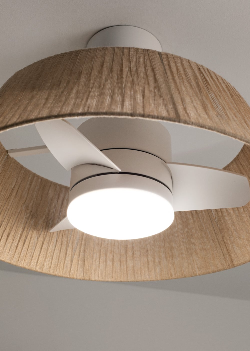 Wevavo | gevlochten plafondventilator | DC 25W | LED | Ø60 cm