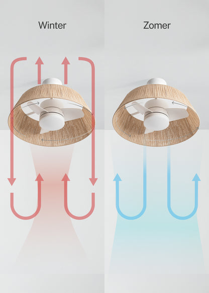 Wevavo | gevlochten plafondventilator | DC 25W | LED | Ø60 cm