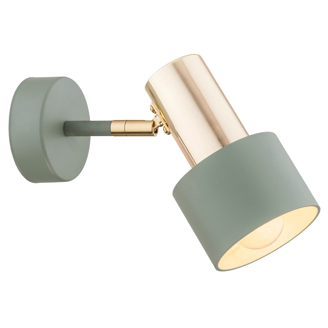 Doria wandlamp Saliegroen-messing