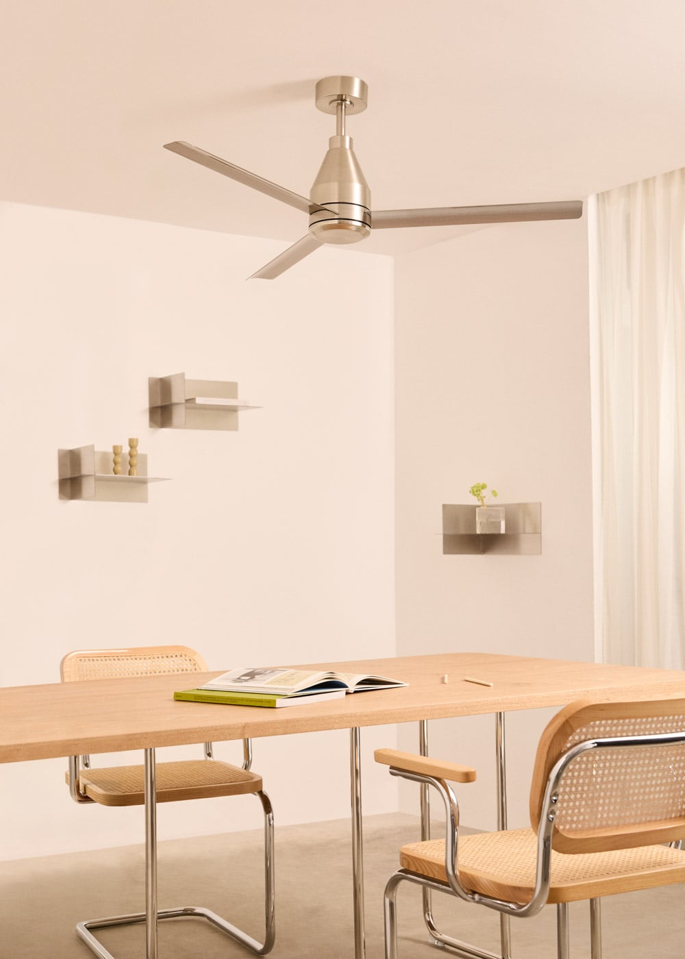 Stelvaro plafondventilator zonder lamp nikkel