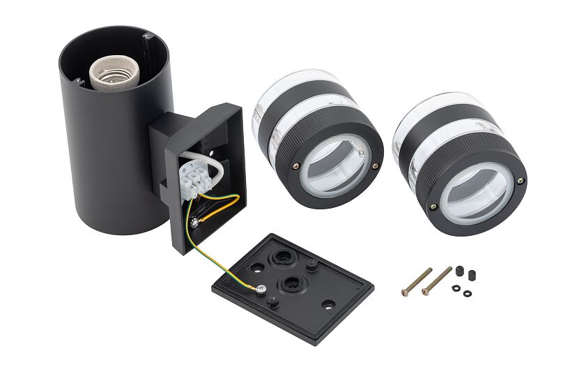 Sieraro | E27 buitenwandlamp up-down | IP54 zwart
