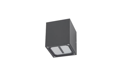 Khumaro | G9 buitenwandlamp kubus | IP44 grafiet