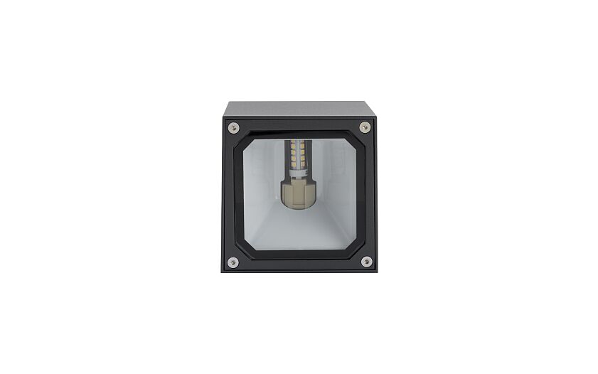 Khumaro | G9 buitenwandlamp kubus | IP44 grafiet