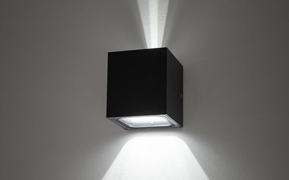 Khumaro | G9 buitenwandlamp kubus | IP44 grafiet