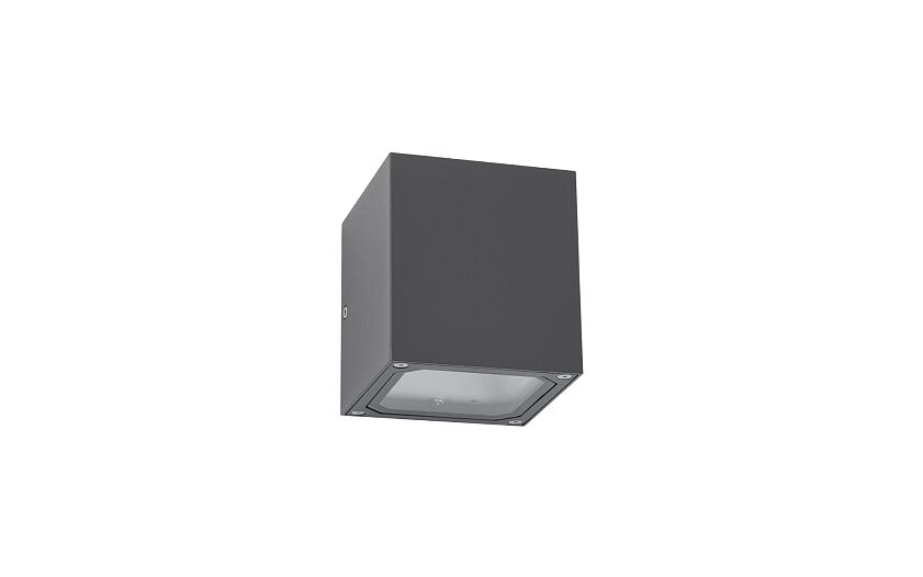 Khumaro | G9 buitenwandlamp kubus | IP44 grafiet