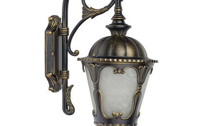 Tybaro | E27 buitenwandlamp klassiek | IP44 zwart-goud