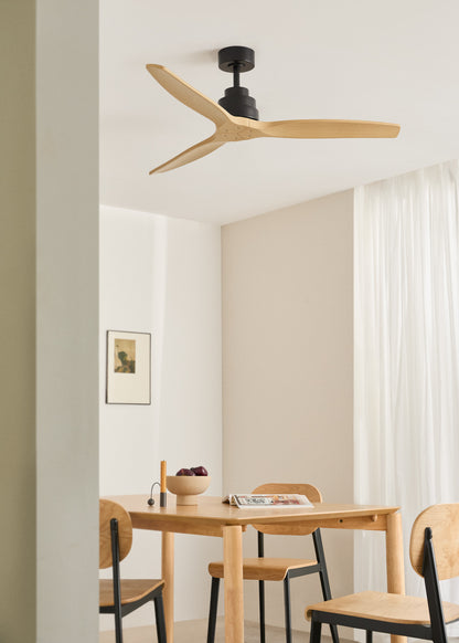 Stylavo plafondventilator zwart / licht houtlook