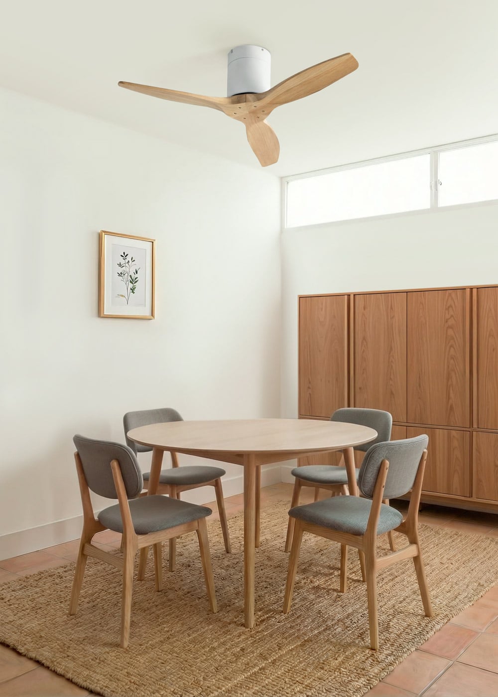Calmivo plafondventilator wit met licht houtlook