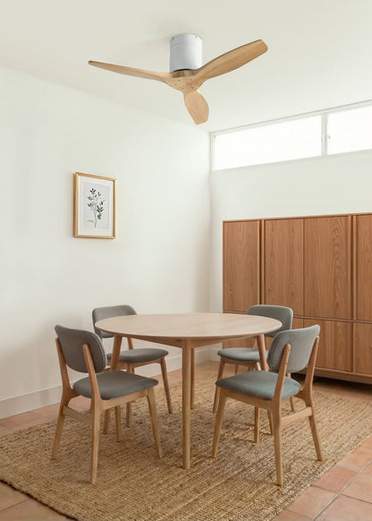 Calmivo plafondventilator wit met licht houtlook