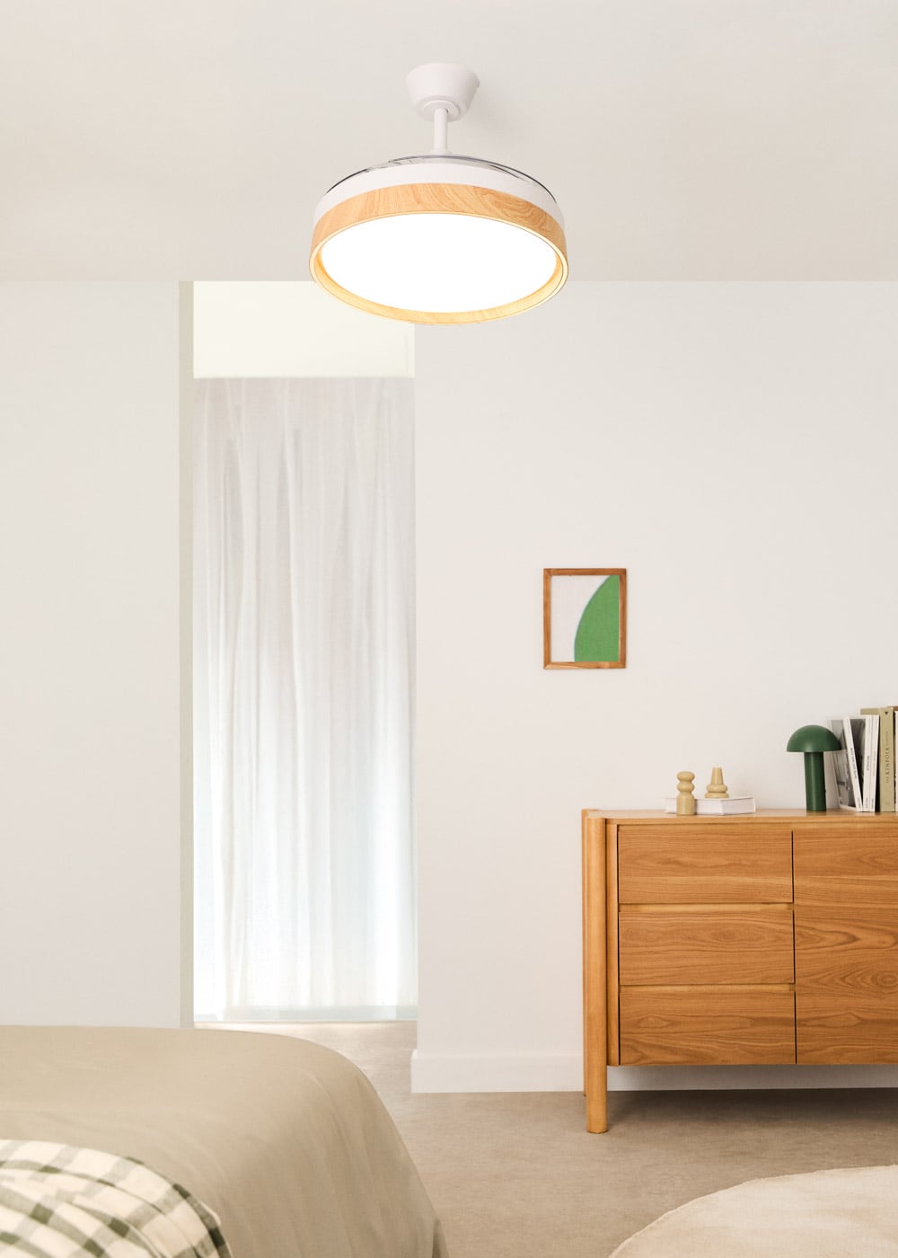 Edgivo plafondventilator wit / licht hout