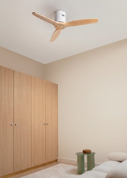 Naturavo plafondventilator wit / licht hout