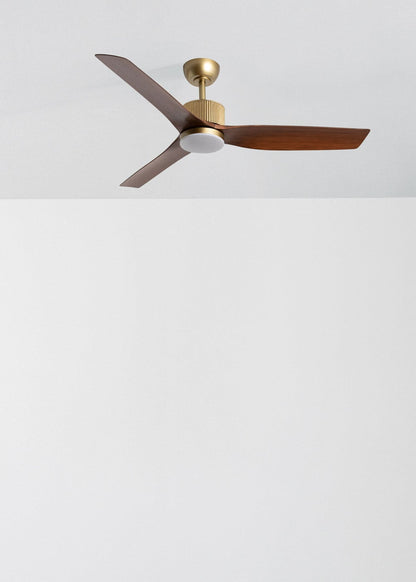 Astorivo | plafondventilator goud & donker hout | DC 43W | LED | Ø132 cm