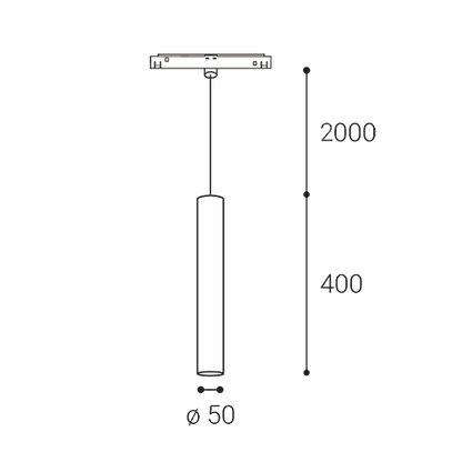 LED2 MAG MIKY 40 Z 48V - afmetingen
