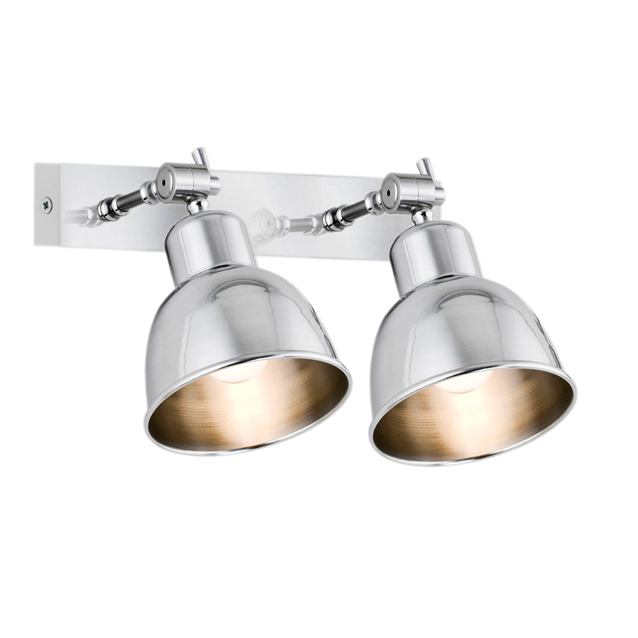 Eufrat wandlamp Geborsteld chroom 2-lichts