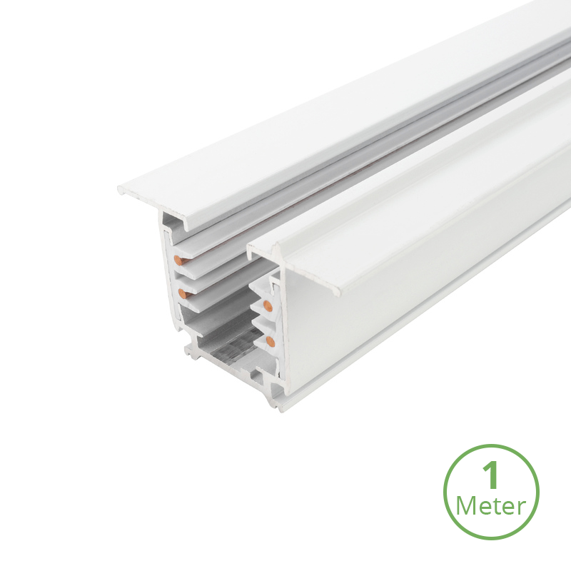 Inbouw 3-fase stroomrail 100 cm wit