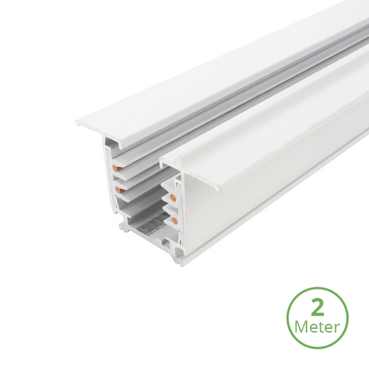 Inbouw 3-fase stroomrail 200 cm wit