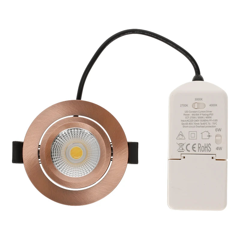 Slimaro LED inbouwspot koper