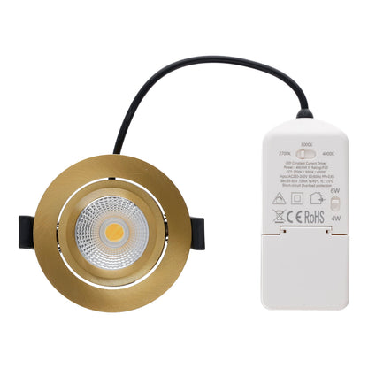 Slimaro LED inbouwspot messing