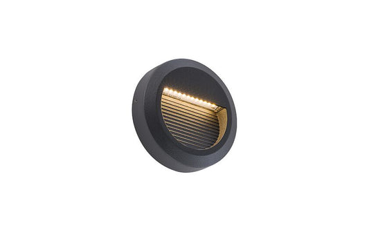 Sidaro | Round LED outdoor wall lamp | IP54 black