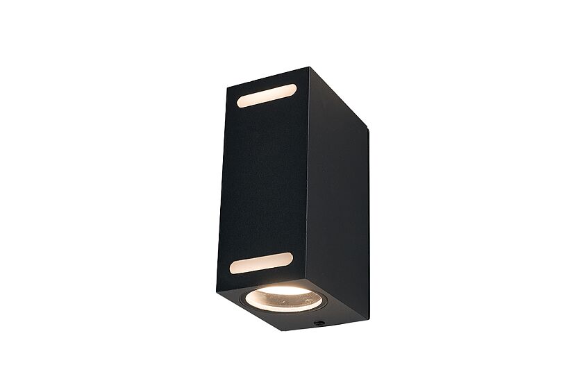 Assano | GU10 buitenwandlamp | IP54 zwart