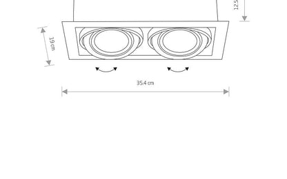 DOWNLIGHT II zwart maattekening (zaagmaat 32 x 16,5 cm)