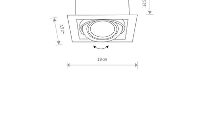 DOWNLIGHT I wit maattekening (zaagmaat 16,5 x 16,5 cm)