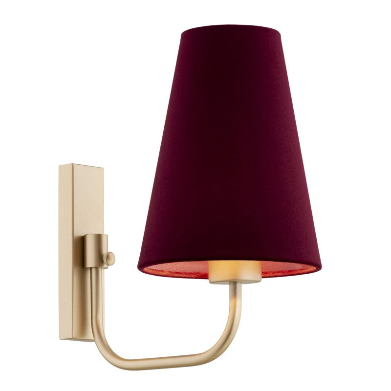 Safiano wandlamp Bordeaux-goud