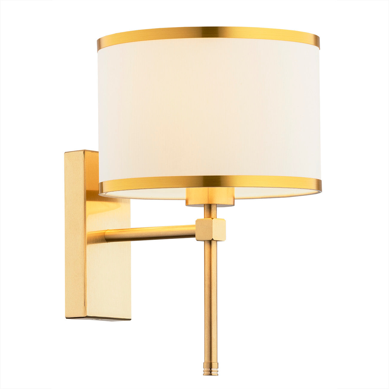 Abbano wandlamp Crème-messing