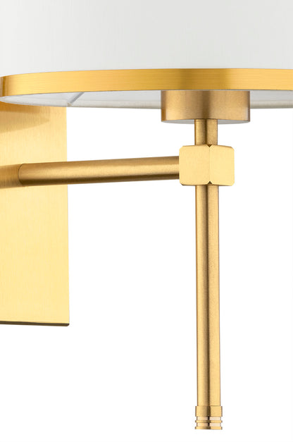 Abbano wandlamp Crème-messing
