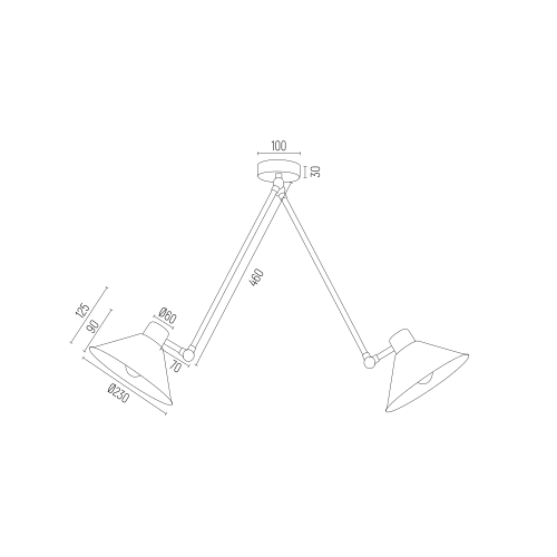Altea hanglamp technische tekening met afmetingen