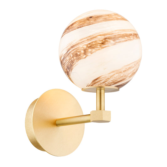 Aruba wandlamp Marmer-messing