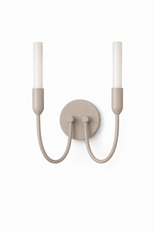Augustine wandlamp Melkwit-taupe