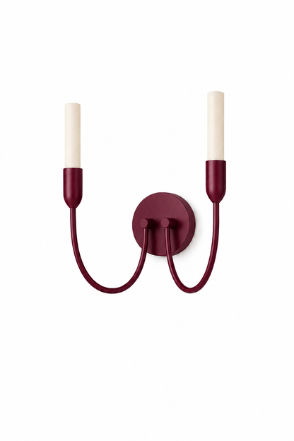 Augustine wandlamp Melkwit-bordeaux