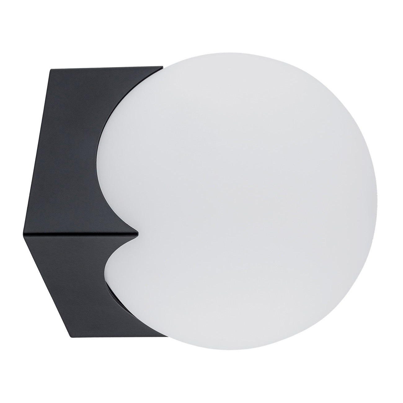 Austin wandlamp Opaalglas-zwart