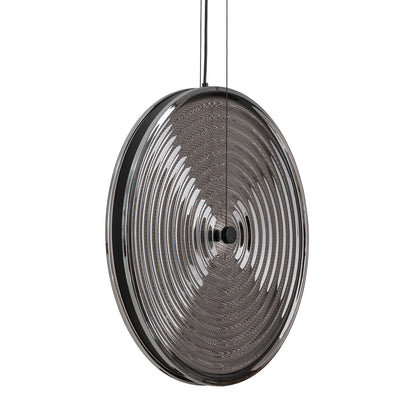 Aurivo LED pendant lamp round glass 22W 3000K | smoked glass / amber glass | black