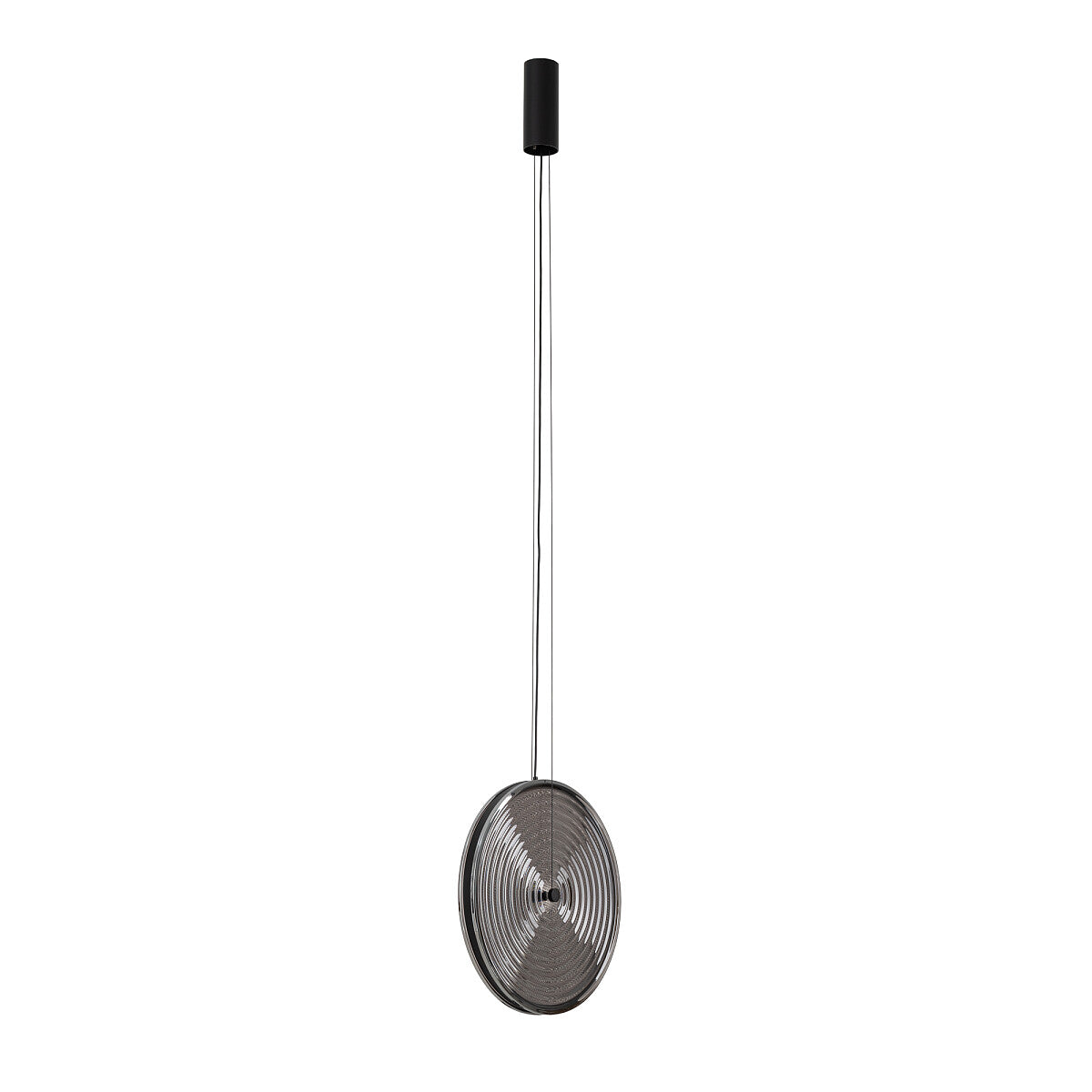 Aurivo LED pendant lamp round glass 22W 3000K | smoked glass / amber glass | black