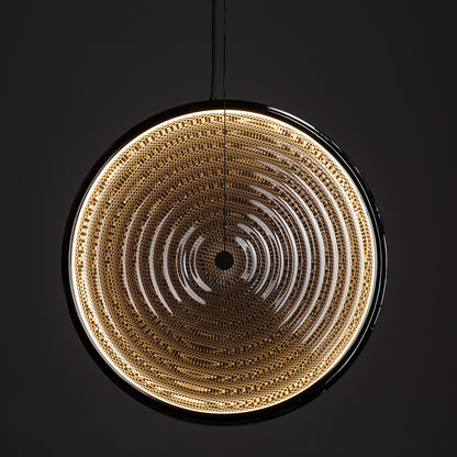 Aurivo LED pendant lamp round glass 22W 3000K | smoked glass / amber glass | black