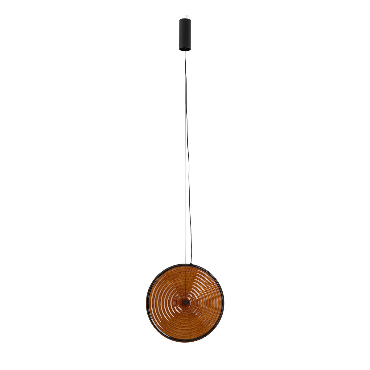 Aurivo LED pendant lamp round glass 22W 3000K | smoked glass / amber glass | black